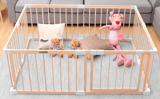 Grondbox Baby met Deurtje – Massief en Ongelakt Hout & Instelbaar in Twee Formaten:120x160 of 140x140cm