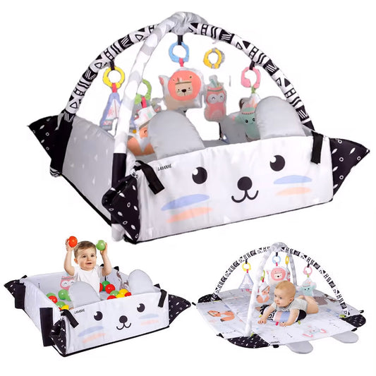 Babygym, speelkleed baby met boog, op 5 manieren te gebruiken: box, ballenbak en kleed.