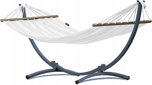 Hangmat 1 persoons met standaard, hangmatsets: een hangmat met spreidstok en een 1 persoons frame, ideaal voor ontspannen.