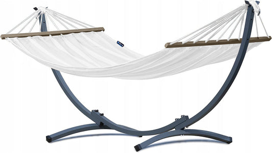 Hangmat 1 persoons met standaard, hangmatsets: een hangmat met spreidstok en een 1 persoons frame, ideaal voor ontspannen.
