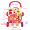 2-in-1 Babywalker – Loopstoel baby en Speelbord voor Eerste Stapjes - Roze