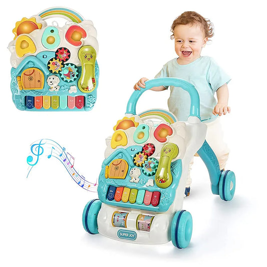 2-in-1 Babywalker – Loopstoel baby en Speelbord voor Eerste Stapjes