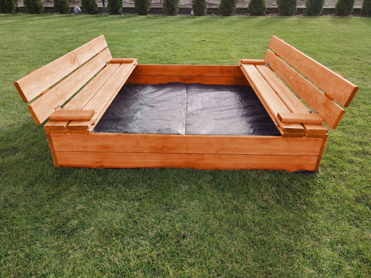 Zandbak met Banken & Weerbestendig 105cm | Bruin