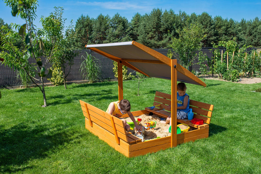 Afsluitbare Zandbak met verstelbaar dak - compact