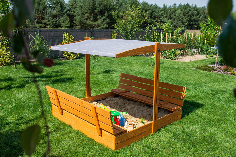 Afsluitbare Zandbak met verstelbaar dak - compact