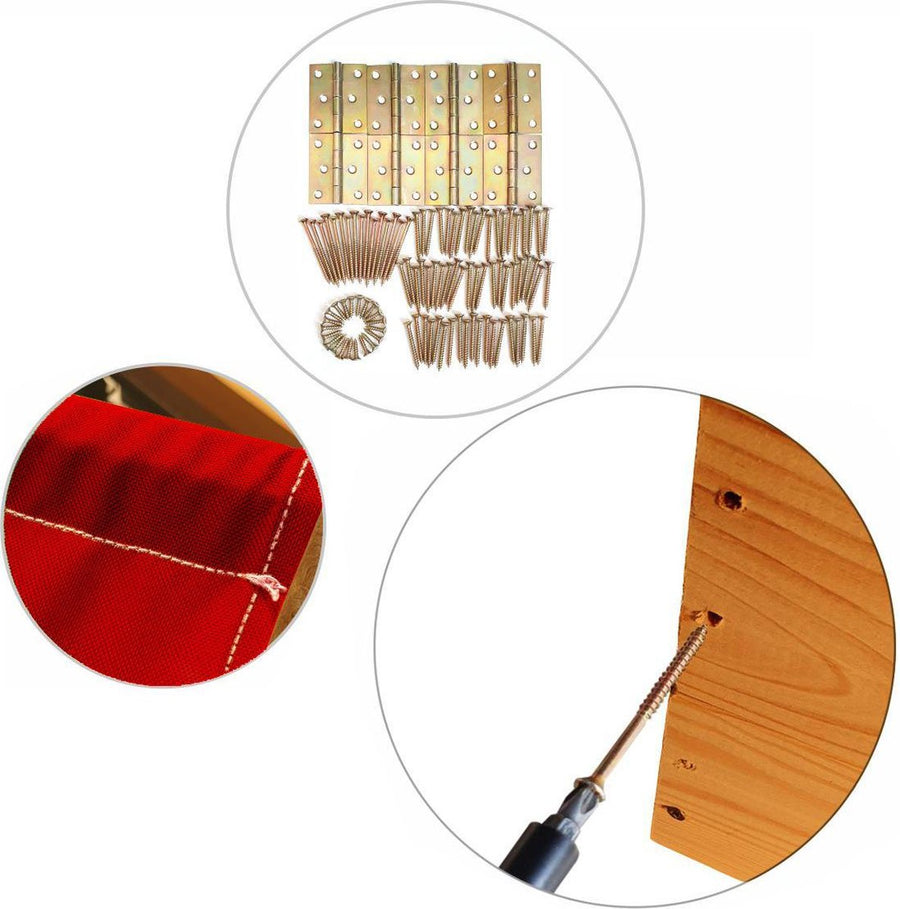 "Houten zandbak met deksel en bank, inclusief bevestigingsmateriaal, voorgeboorde gaten en afgeronde randen."