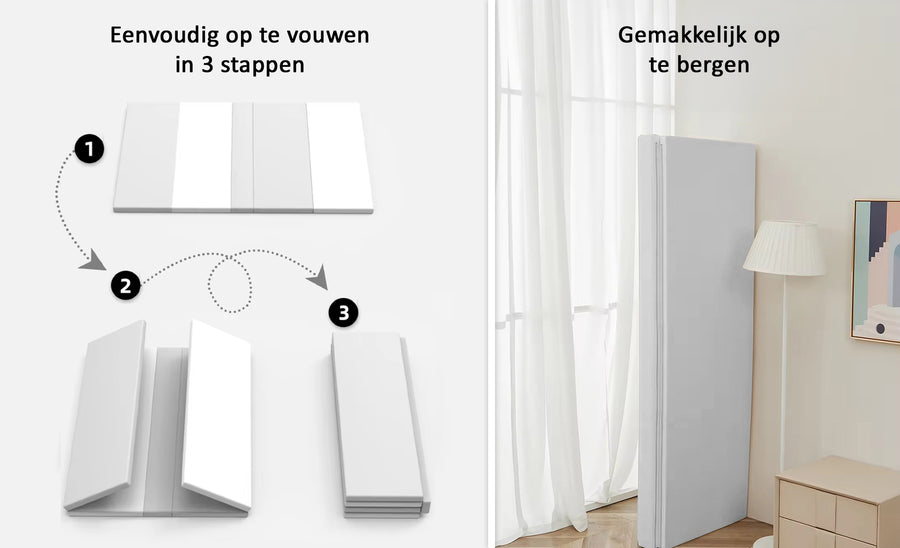 Foammat, speelmat, speelkleed baby, opvouwbaar in 3 stappen makkelijk op te bergen