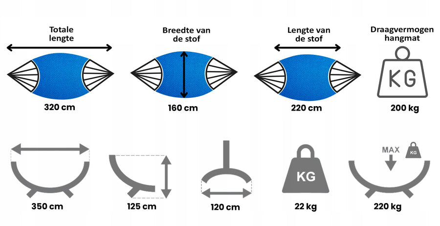 Hangmat met Standaard 2 Persoons | Grande Singa
