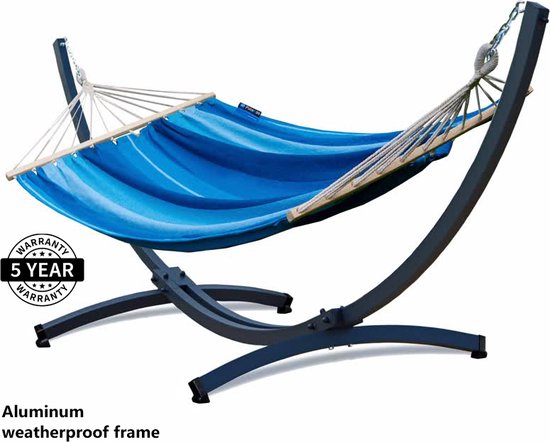 Hangmat met standaard - Prime & Acadia - Blauw