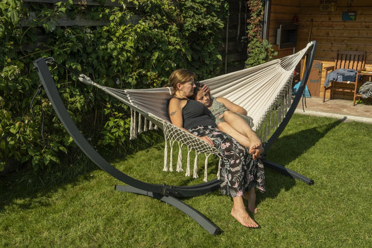 Hangmat met standaard - Prime & Santia - Crème