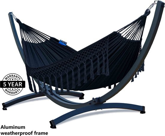 Hangmat met standaard - Prime & Santia - Zwart