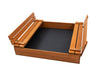 Houten Zandbak met Banken 100x100 cm | Bruin