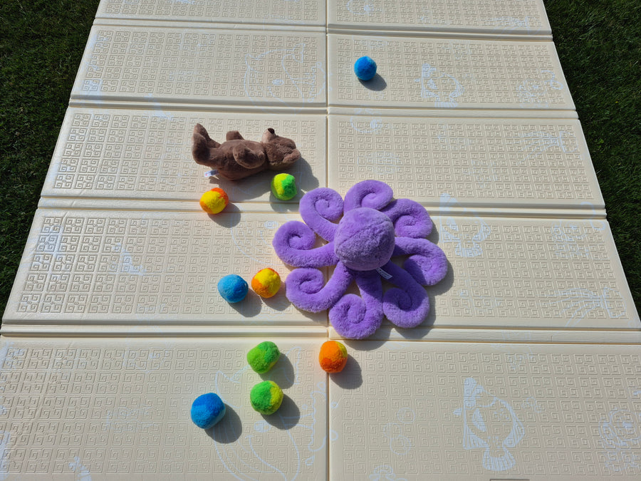 Baby Speelmat Foam 180x200x1,5 cm – Opvouwbaar & Schokabsorberend  - Dino