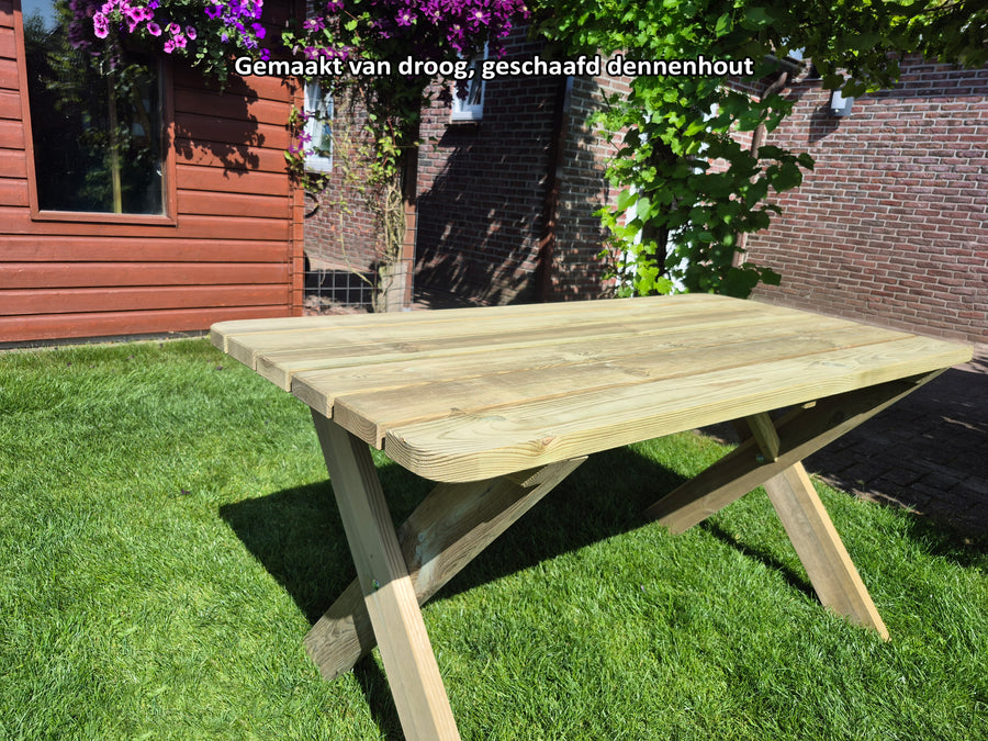 Houten Tuintafel -Premium - Geïmpregneerde Tuin tafel 150 cm | Andy