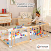 compacte houten babybox met speelmat