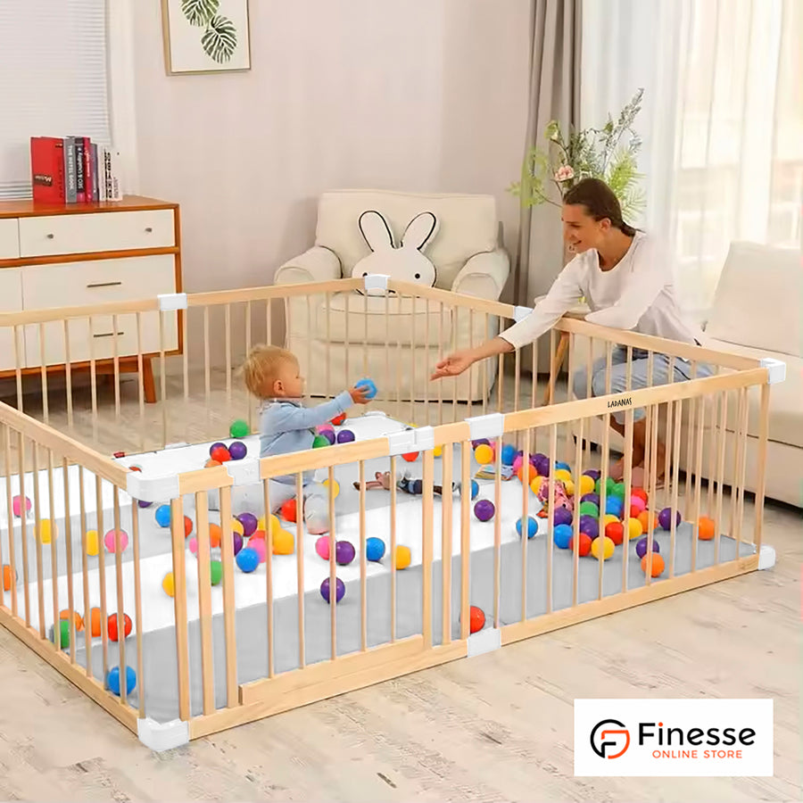 Grondbox Baby & Luxe Speelmat Baby - 140x200cm - Veilige ONGELAKTE Baby box met EXTRA DIKKE Speelmat Foam 4cm