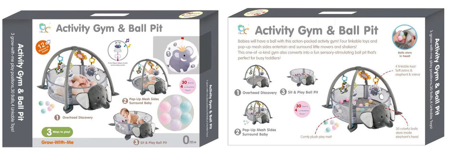 Babygym Speelmat met Boog - 3 in 1 - Olifant