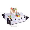 "Speelkleed baby met boog, zwart konijnmotief, 5-in-1 babygym, baby spelend in de ballenbak