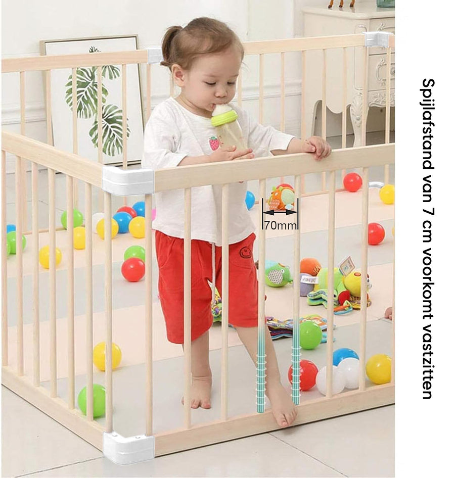 Grondbox baby, speelbox, kinderbox met spijlafstand van 7cm.
