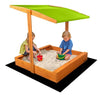 Zandbak 120x120 cm met Verstelbaar Dak incl. Grondzeil- Groen