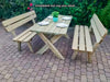 Houten Tuinset Premium – Geïmpregneerde Tuintafel 120 cm + 2 Tuinbanken 120 cm - Andy