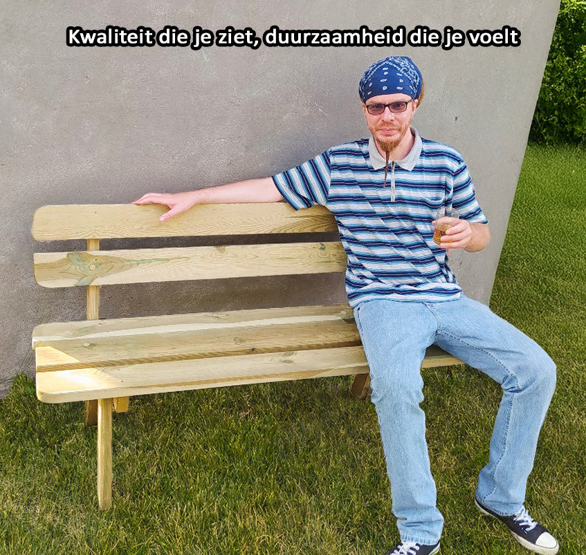 XL Houten Tuinbank 180 cm – Premium – Geïmpregneerd Hout  | Andy