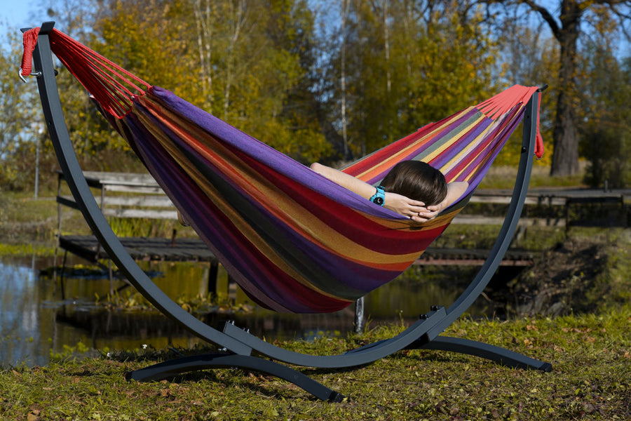 Hangmat met standaard  - Compact & Singa - Rood