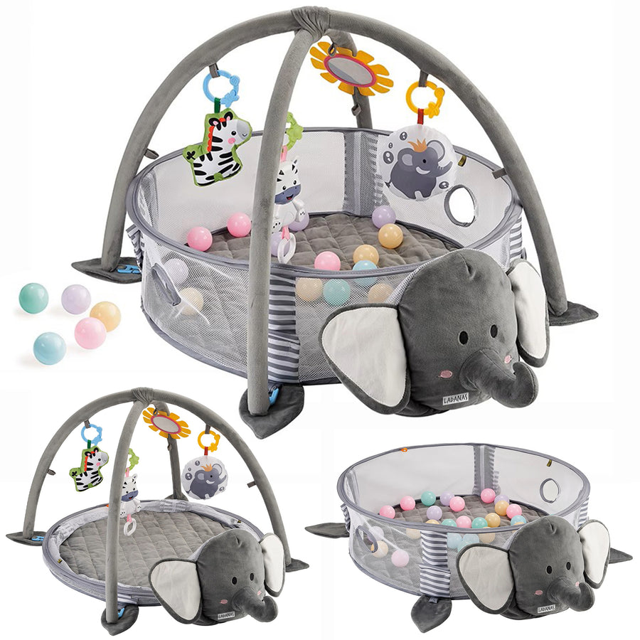 Babygym Speelmat met Boog - 3 in 1 - Olifant