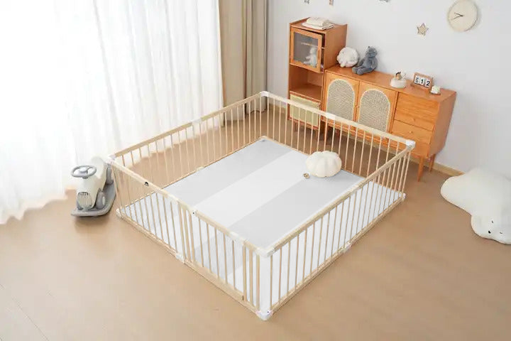 Grondbox Baby & Luxe Speelmat Baby - 120x160cm - Veilige ONGELAKTE Baby box met EXTRA DIKKE Speelmat Foam 4cm