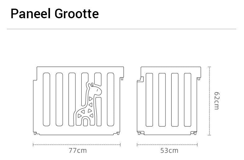 Grondbox Baby 180x180cm: Veilig, STABIEL & Duurzaam Babypark - SIMPELE MONTAGE - Aanpasbare grootte - Giraf