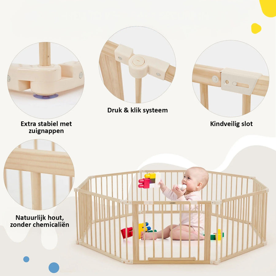 Grote grondbox inklapbaar hout 172×172 cm