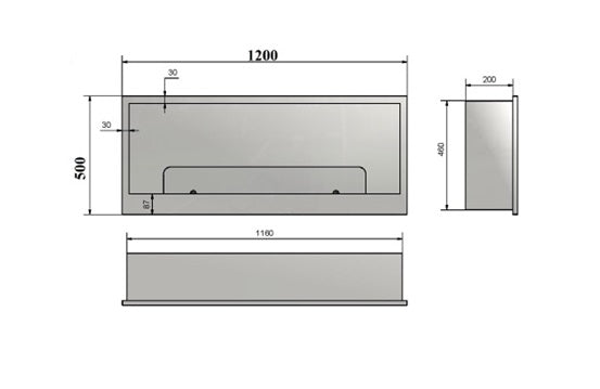 Bio-Ethanol inbouwhaard + glasplaat