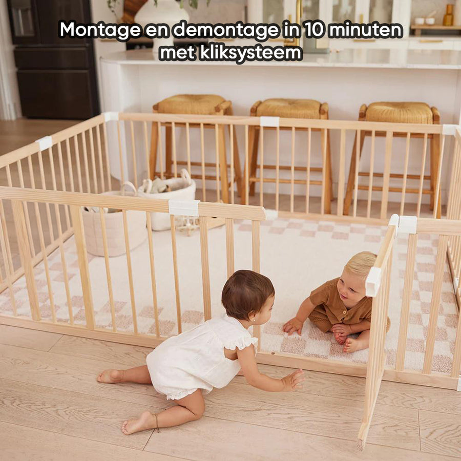 Grondbox baby, speelbox, kinderbox met eenvoudige montage en demontage voor ruimtebesparing.
