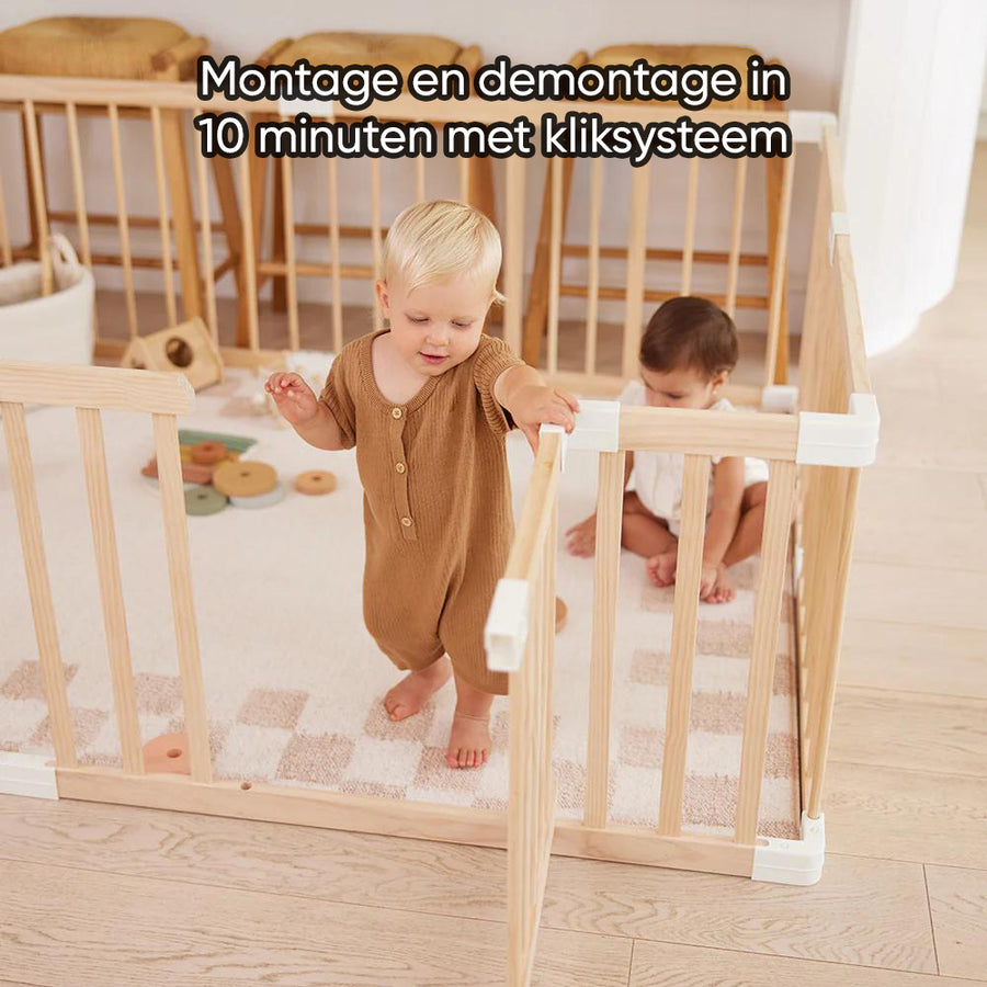 Grondbox baby, speelbox, kinderbox met eenvoudige montage en demontage voor ruimtebesparing.
