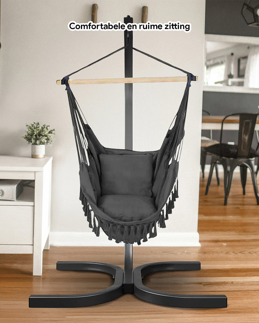 hangstoel met frame |Zwart