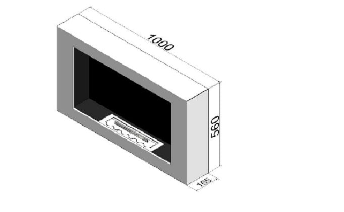 Bio Ethanol inbouwhaard + glasplaat