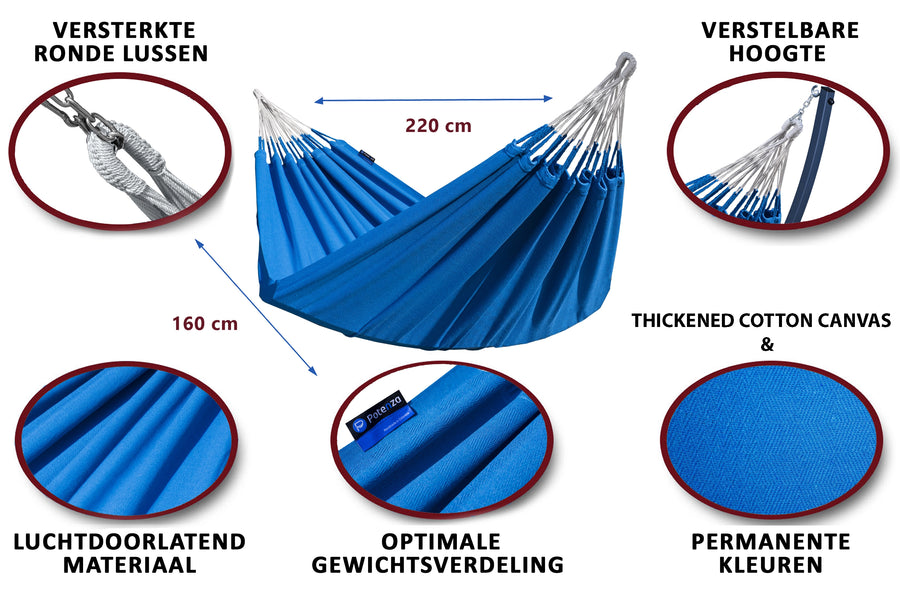 Hangmat met standaard  2 Persoons - WEERBESTENDIG