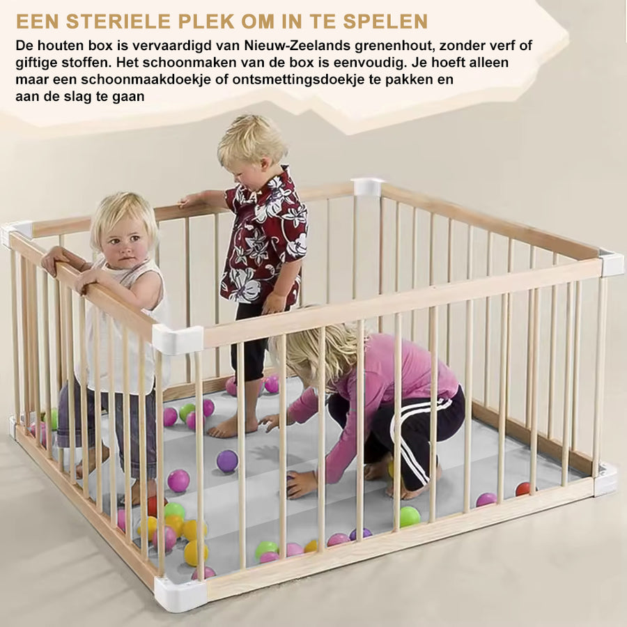 Grondbox Baby & Luxe Speelmat Baby - 160x180cm - Veilige ONGELAKTE Baby box met EXTRA DIKKE Speelmat Foam 4cm