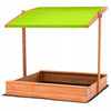 Zandbak 120x120 cm met Verstelbaar Dak incl. Grondzeil- Groen