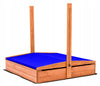 Zandbak 120x120 cm met Verstelbaar Dak incl. Grondzeil- Blauw
