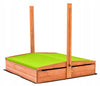 Zandbak 120x120 cm met Verstelbaar Dak incl. Grondzeil- Groen