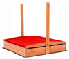 Zandbak 120x120 cm met Verstelbaar Dak incl. Grondzeil-Rood