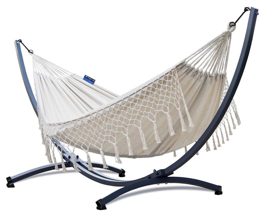 Hangmat met Standaard 2 Persoons – Stevig Stalen Frame met Rode Hangmat