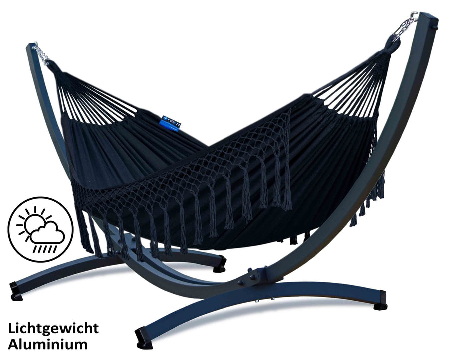Hangmat met standaard  - Prime & Santia - Zwart