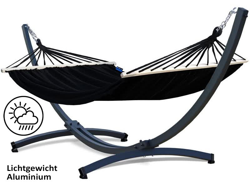 Hangmat met standaard  - Prime & Roma - Zwart