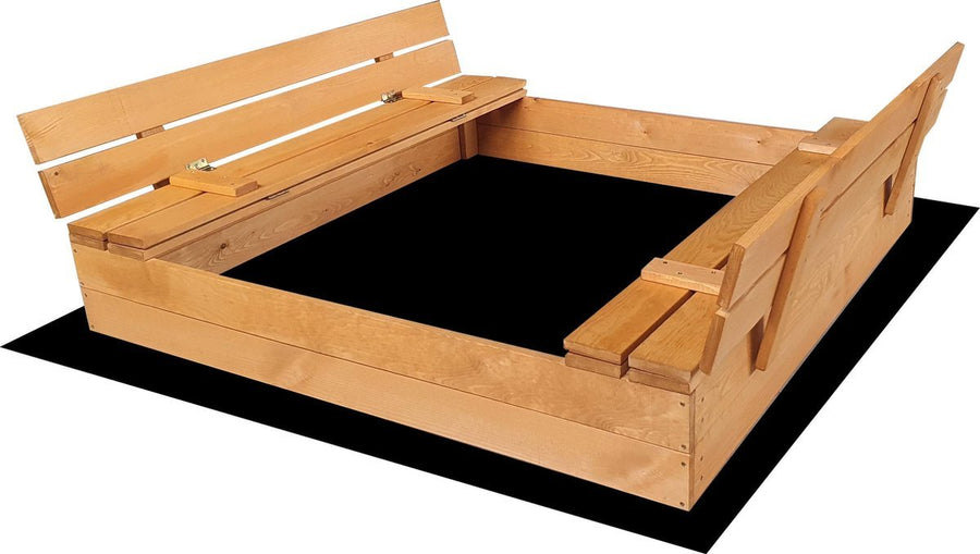 Houten Zandbak met Banken  120x120 cm | Bruin