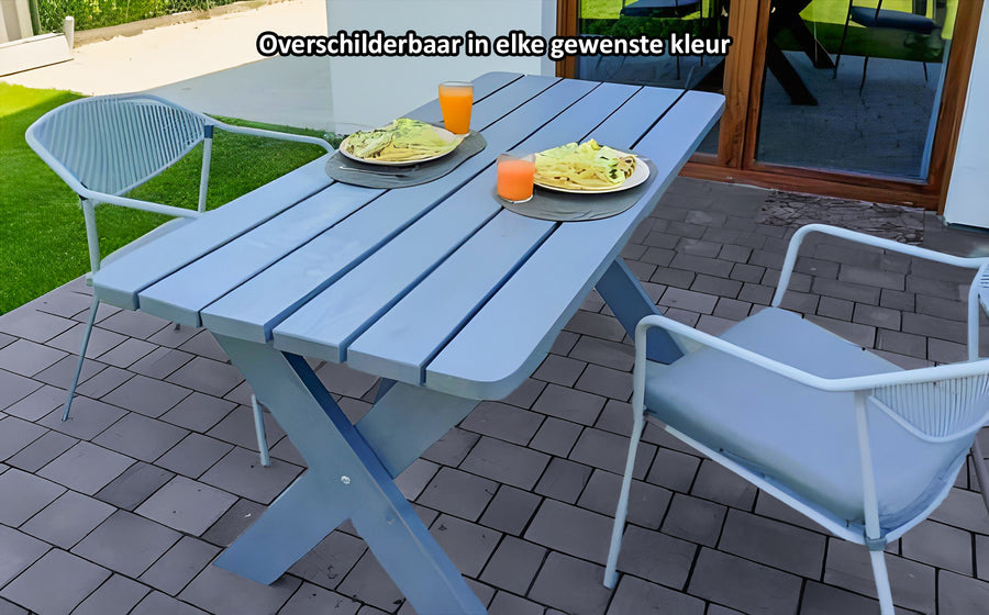 Houten Tuinset Premium – Geïmpregneerde Tuintafel 120 cm + 2 Tuinbanken 120 cm - Andy