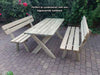 Houten Tuinset Premium – Geïmpregneerde Tuintafel 120 cm + 2 Tuinbanken 120 cm - Andy