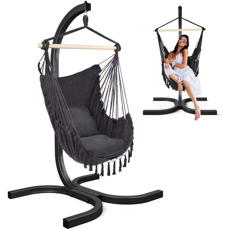hangstoel met frame |Zwart