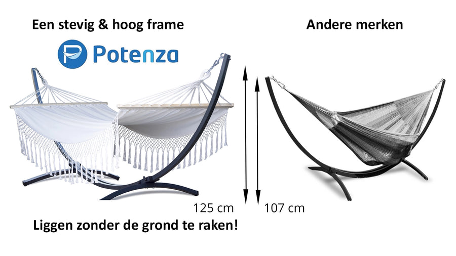 Hoger frame maakt het verschil voor 2-persoons hangmat met standaard, niet op de grond hangen, concurrentie voorbijstreven.